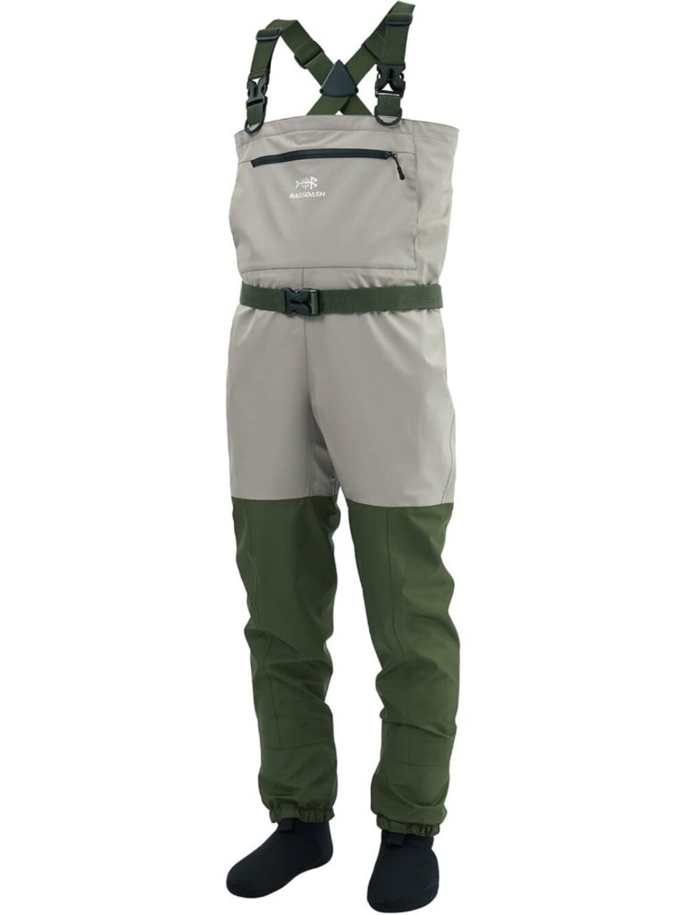 Men's Lightweight Waterproof Fly Fishing Waders - Breathable Chest Stocking Foot